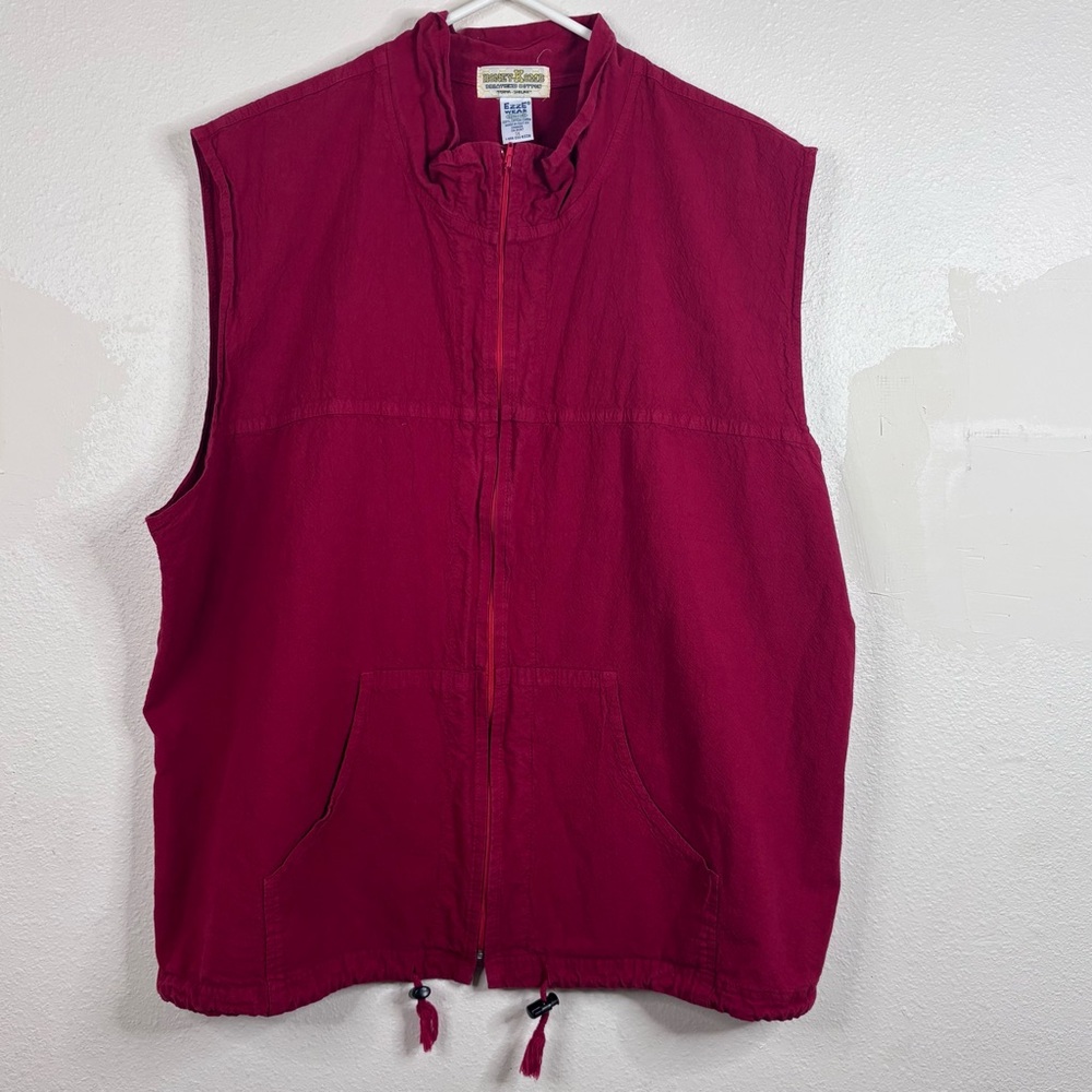 Honey Komb Ezze Wear Red Vest Sz 1X Outdoors 100% Cotton Perma Shrink Vtg 90’s